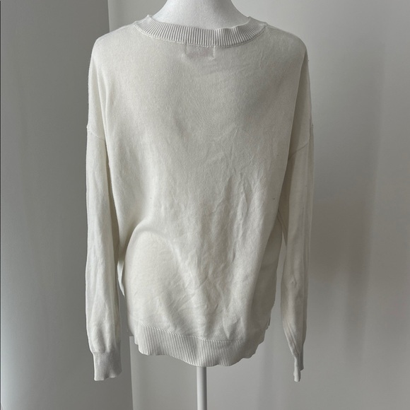 Fate Pickleball White Sweater with Green and Pink Accents Size Small - Picture 4 of 5